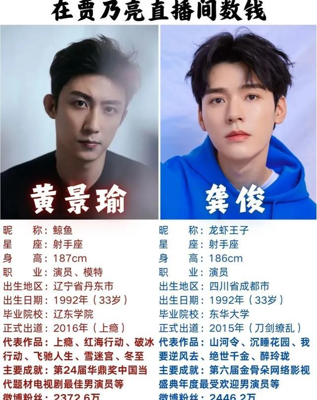 龚俊黄景瑜对比