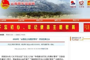 2020云南向上向善好青年名单公布
